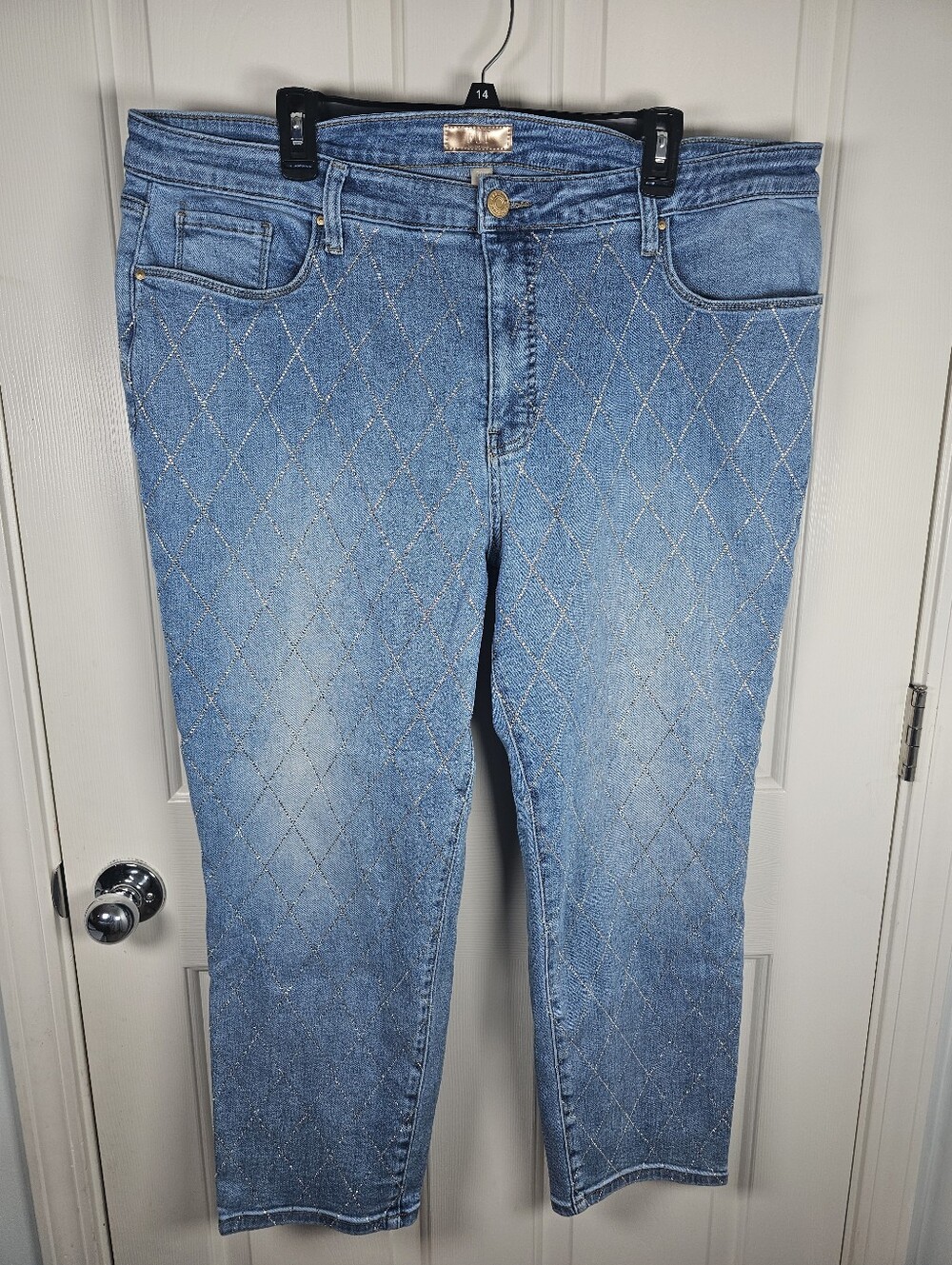 KUT from the Kloth Rhinestone Straight Leg Jeans Plus Size 20W